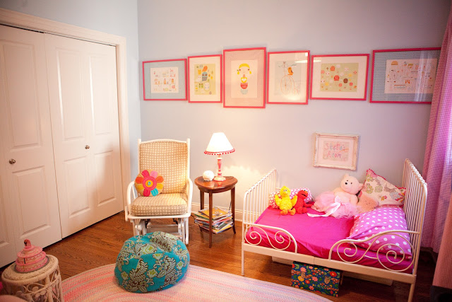 Hot Pink and Blue Bohemian Girls Room