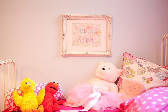 Blue and hot pink bohemian girl room