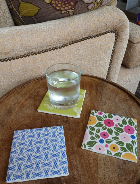 Ceramic tile and paper coasters