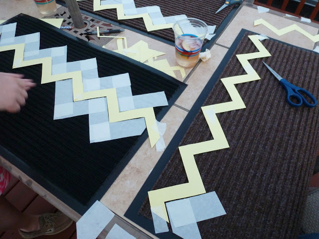 DIY Chevron Doormat DIY Chevron Rug