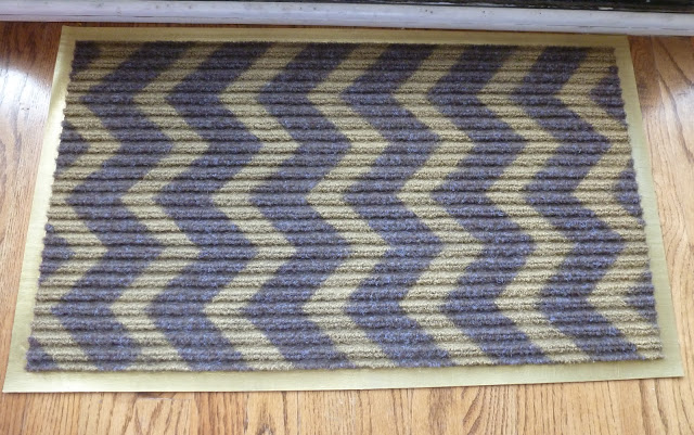 DIY Gold Chevron Doormat DIY Gold Chevron Rug