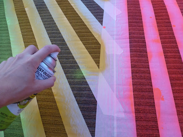 DIY Rug Spray Paint and Tape