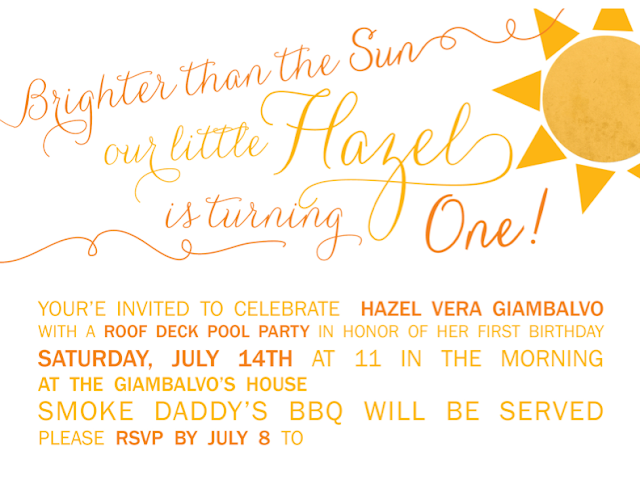 Sunshine Party Invitation