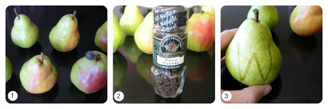 Fresh fruit fall decor tutorial Pear and clove welcome sign tutorial