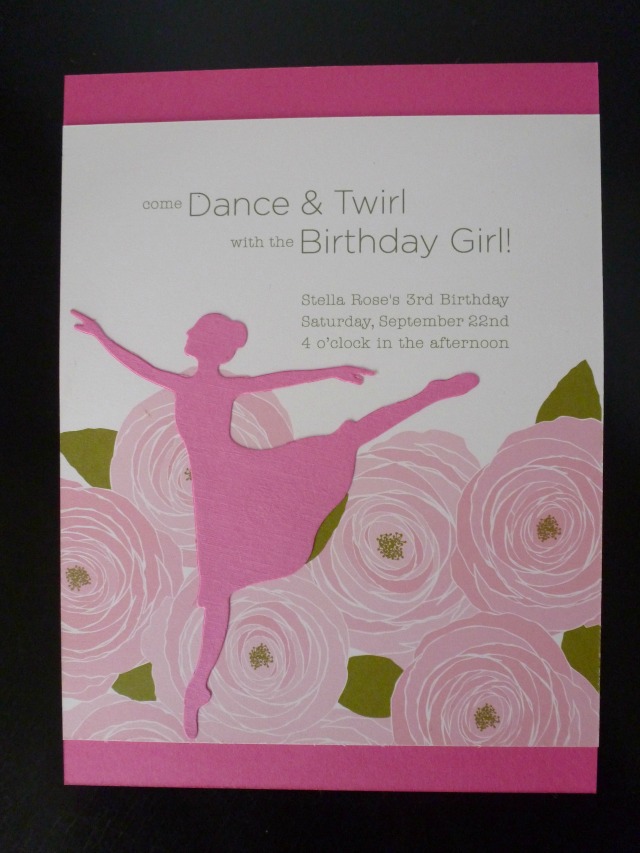 Ballet birthday party invitation / invite