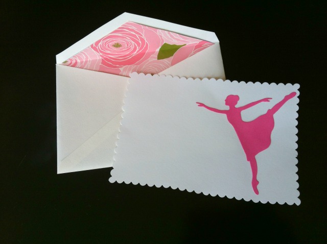 Ballet birthday party thank you note