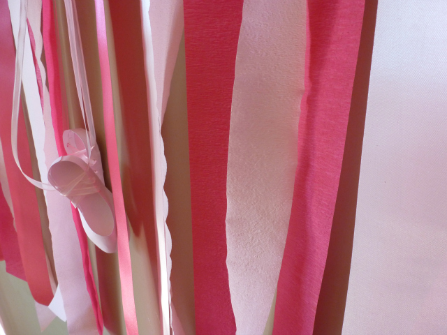 DIY pink ribbon wall