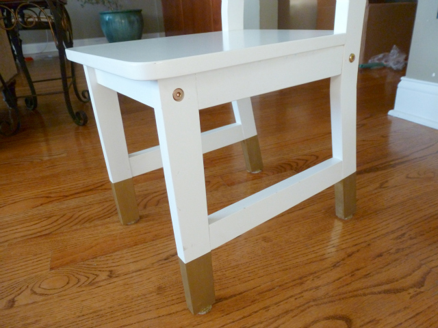 Painting-a-chair dipped-chair-legs