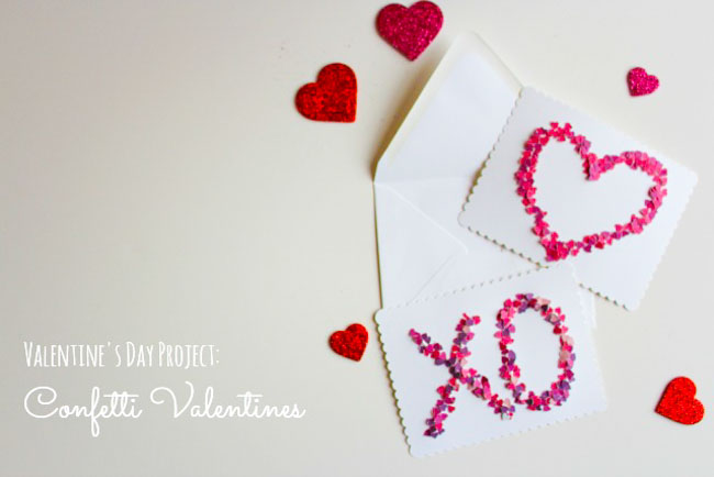 DIY XO Confetti Valentine Card Ideas