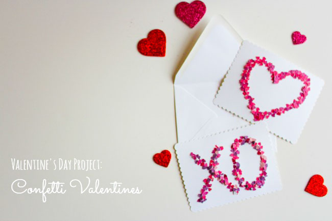 DIY Confetti Heart Valentine Card Idea - Design Improvised