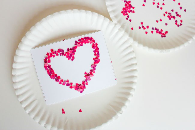 DIY Confetti Heart Valentine Card