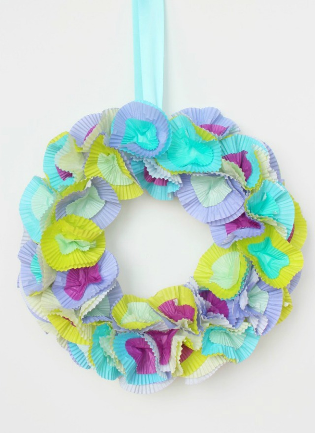 Cupcake Liner Flower Wreath - Mama.Papa.Bubba.