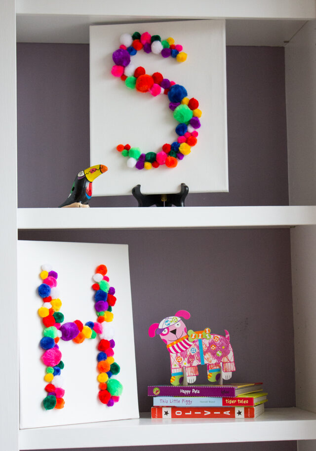 Monogram pom pom art