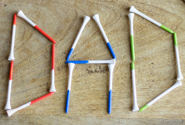 DIY Father's Day Gifts from Kids: Painted Golf Tees - Merriment Design