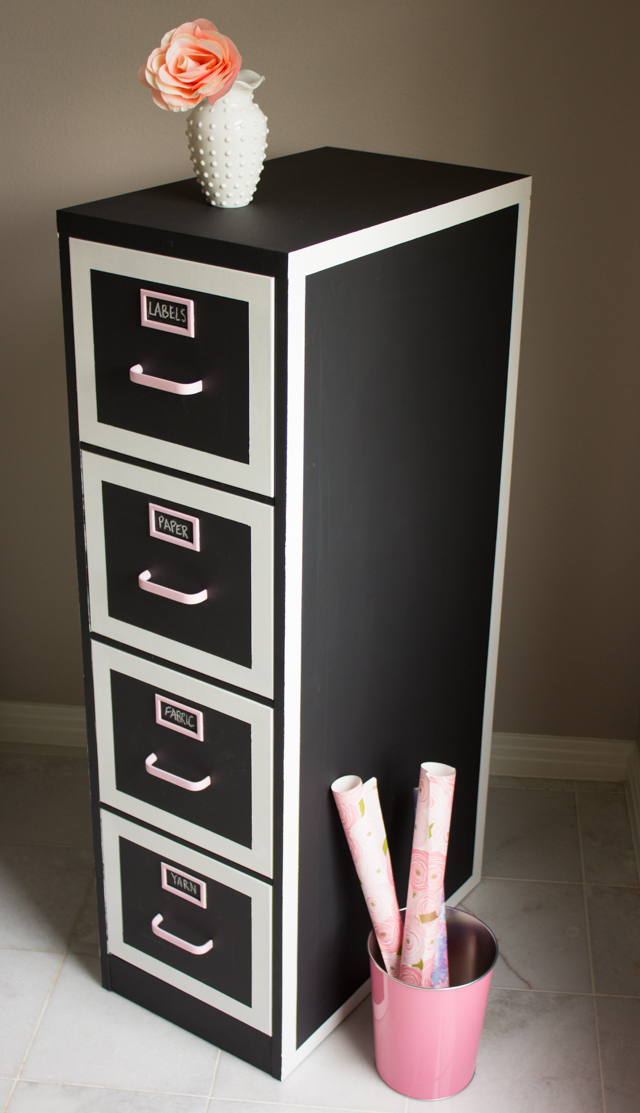 File Cabinet Makeover With Chalkboard Paint Design Improvised