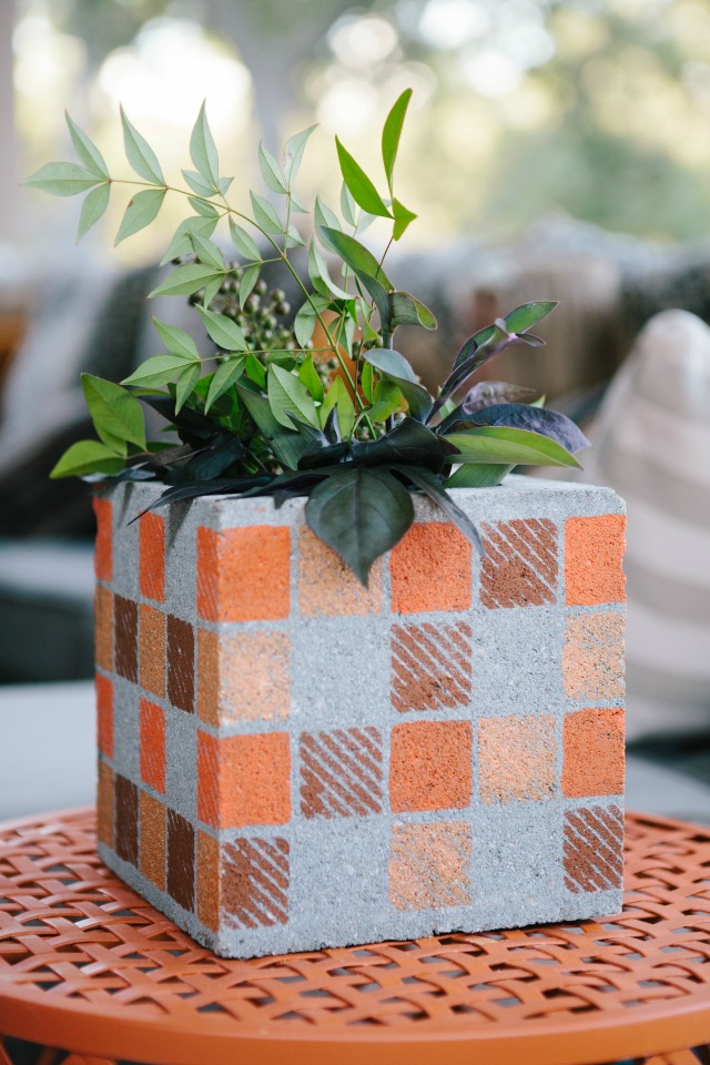 DIY Painted Cinder Block Planters - Design Improvised