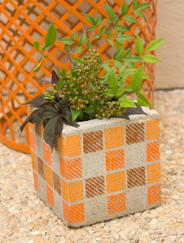 DIY Painted Cinder Block Planters Design Improvised