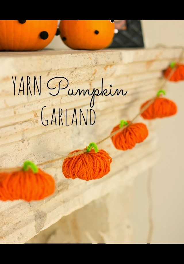 Yarn pumpkin garland