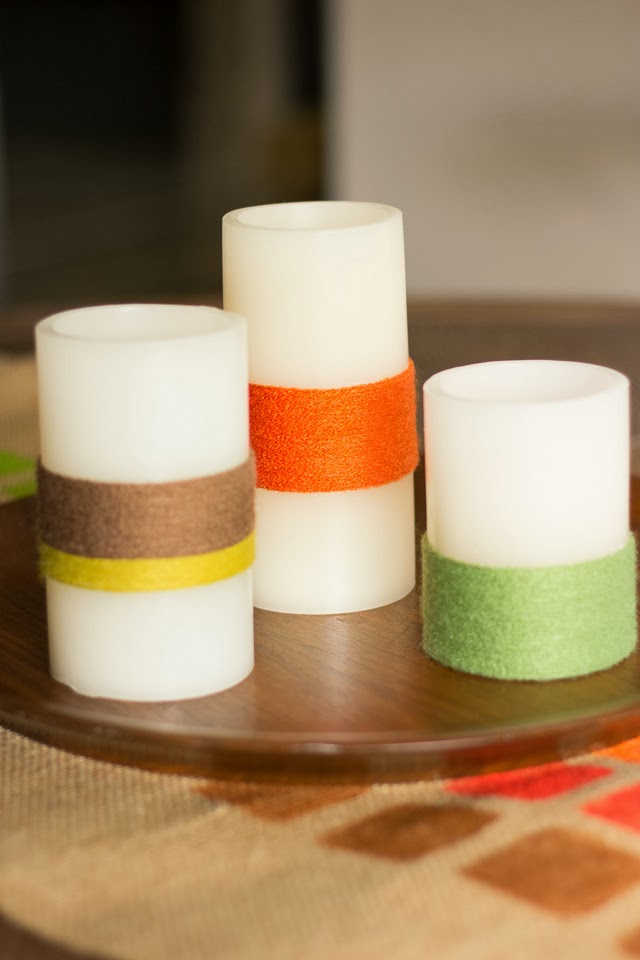 Yarn Wrapped Candles