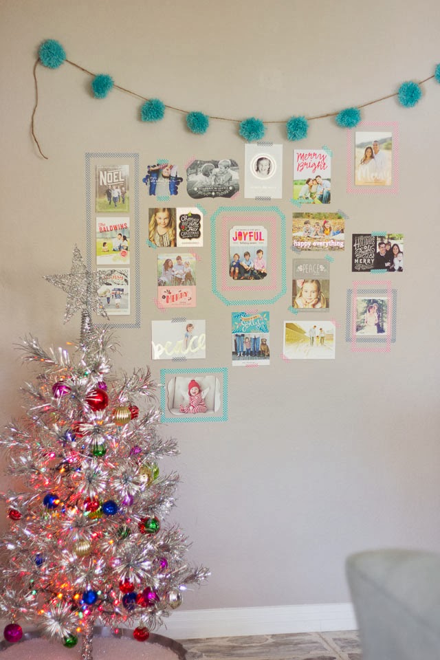 Washi Tape Wall Decor: Holiday Card Display - Design Improvised