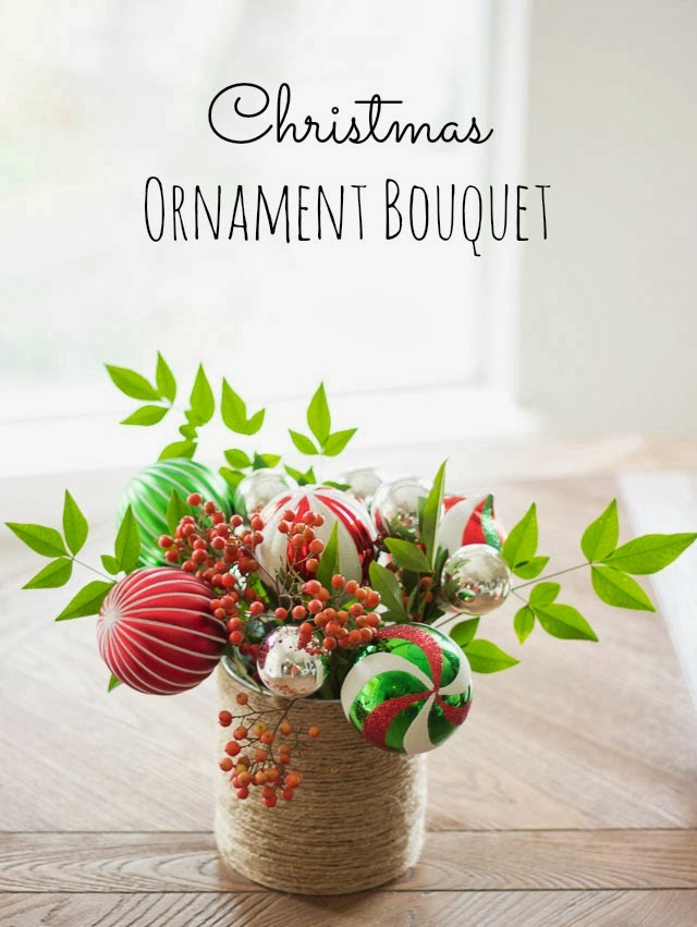 DIY Christmas ornament centerpiece