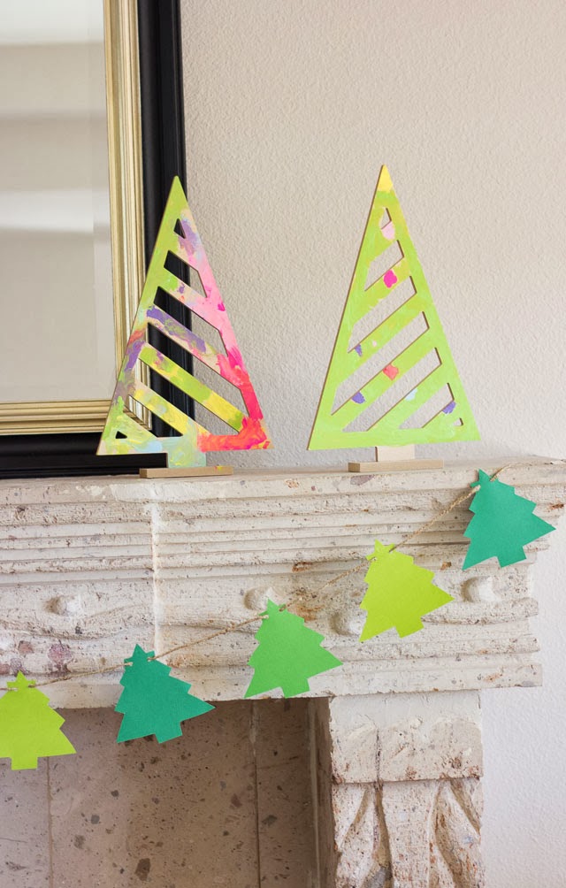 Simple Washi Tape Christmas Trees Garland