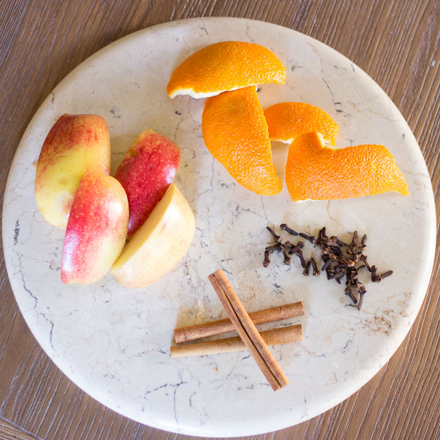 Orange peel potpourri stove top