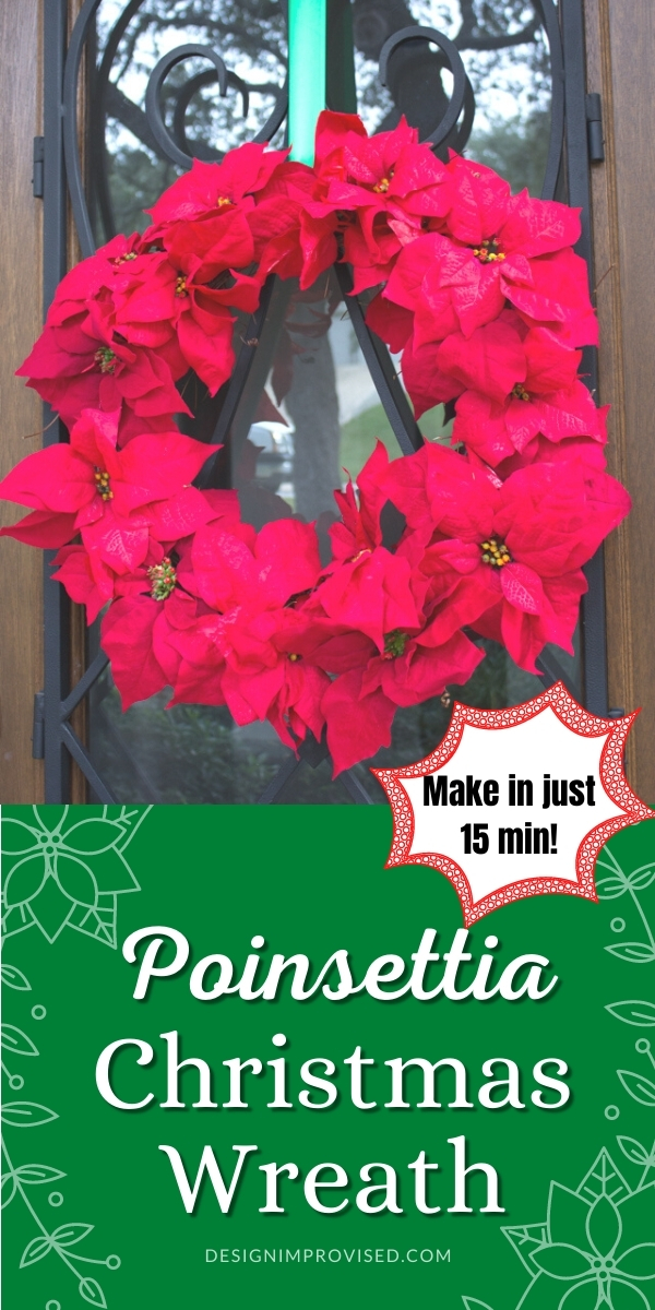 DIY Dollar Store Poinsettia Christmas Wreath