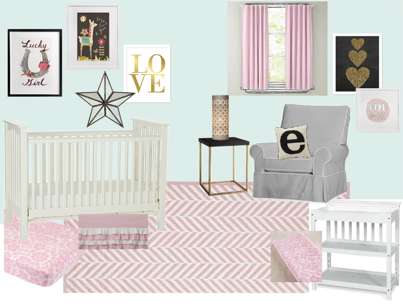 Room Design Pink And Gold Nursery Design Improvised