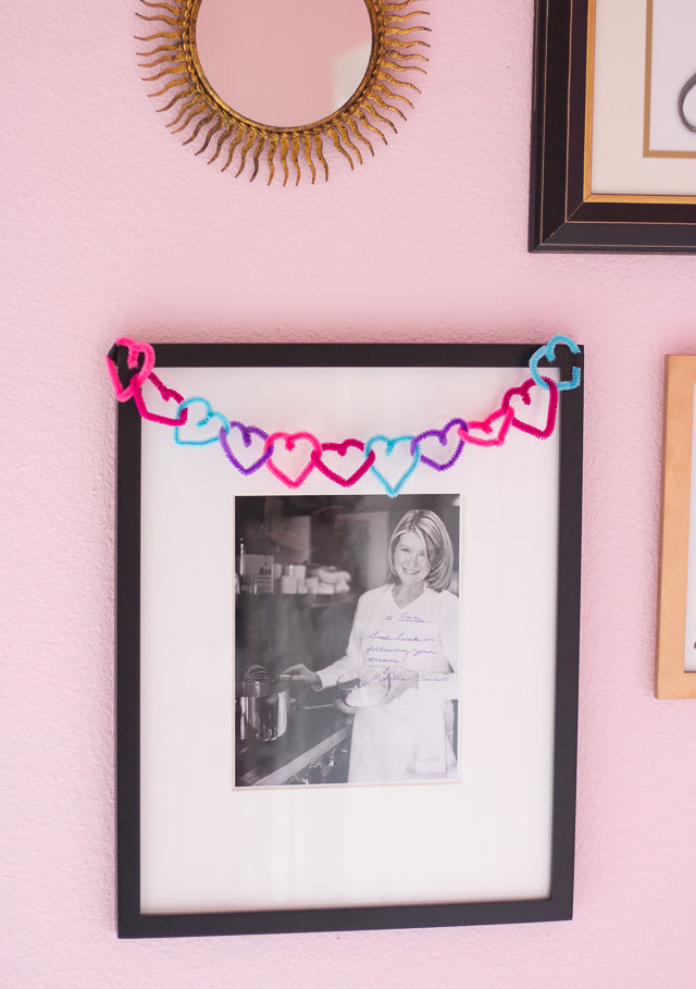 Valentine Heart Garland with Pipe Cleaners and Beads - Jinxy Kids