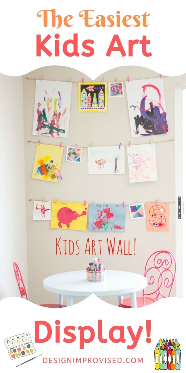 Simple Kids Art Wall Idea