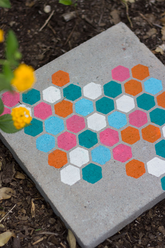 Stenciled Garden Stepping Stones