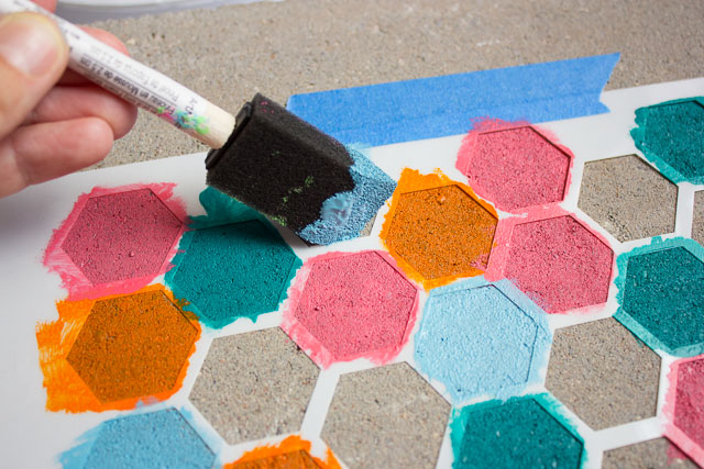 Stenciled Garden Stepping Stones