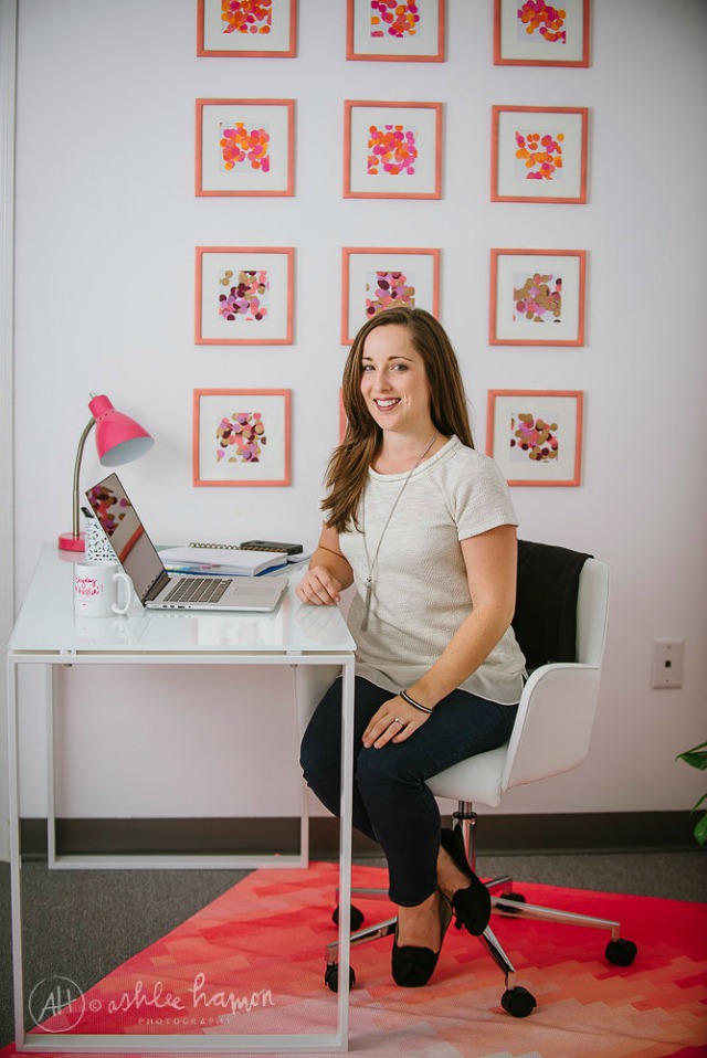 Pink and orange office design