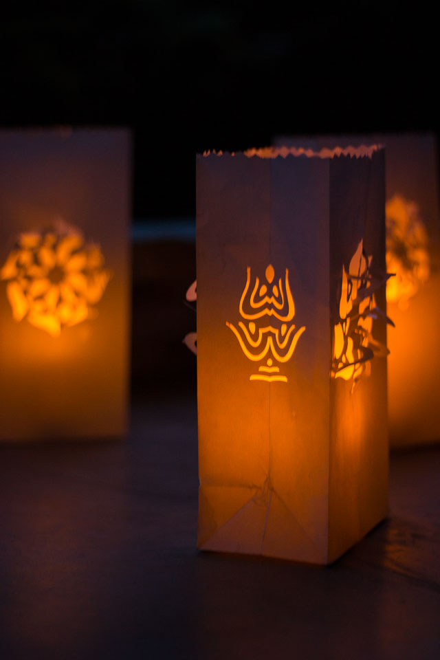 Paper Bag Luminaries - you can make beautiful designs in minutes simply by using a paper punch! || Design Improvised blog