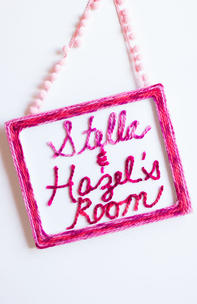 Simple yarn name art - perfect for a child's room || Design Improvised blog