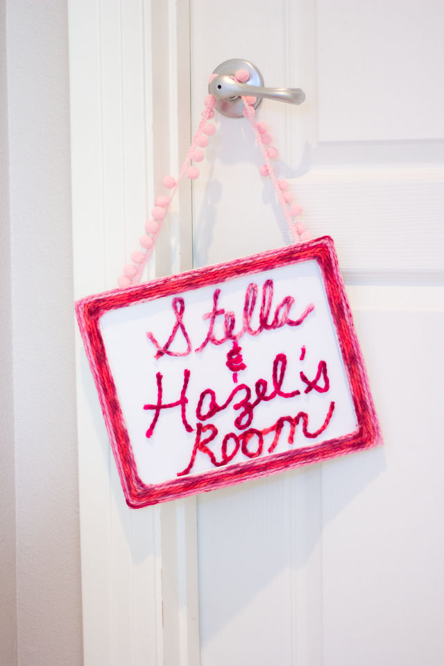 Simple yarn name art - perfect for a child's room || Design Improvised blog