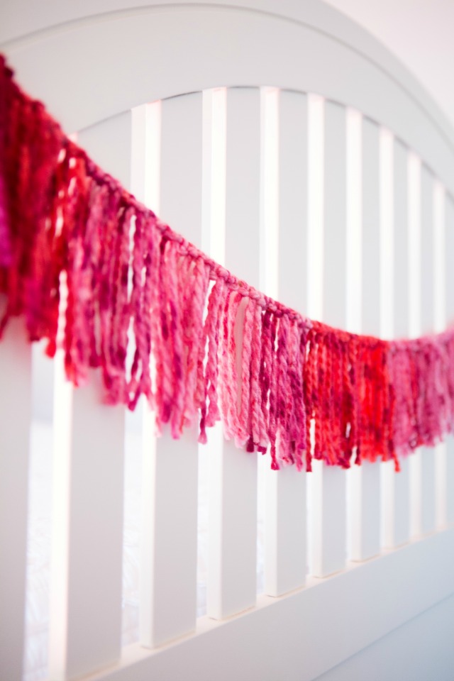 Macrame Yarn Garland DIY - A Beautiful Mess