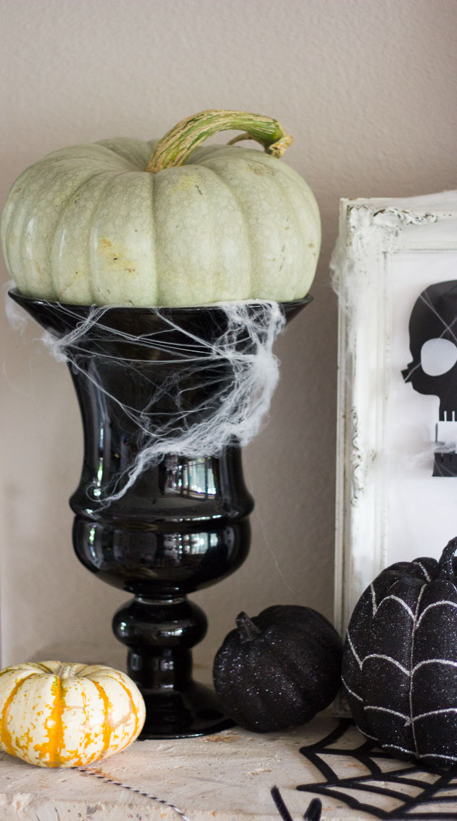 A simple Halloween mantel featuring Martha Stewart decor. #12MonthsofMartha http://designimprovised.com