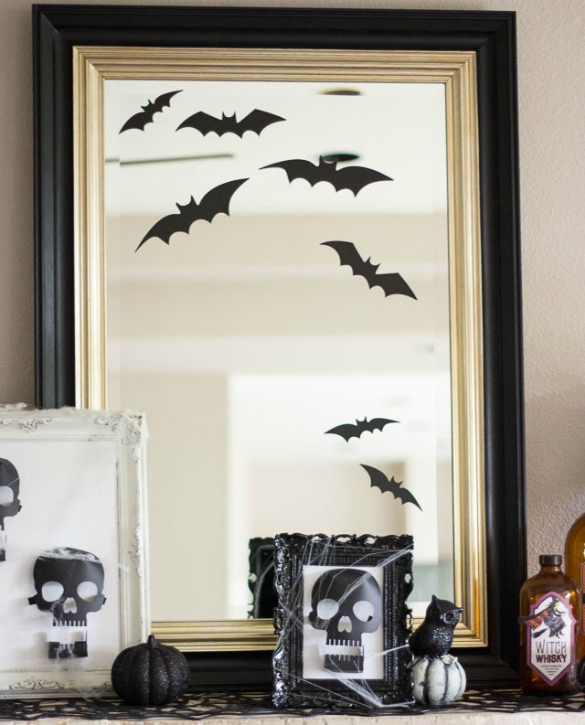 A simple Halloween mantel featuring Martha Stewart decor. #12MonthsofMartha http://designimprovised.com