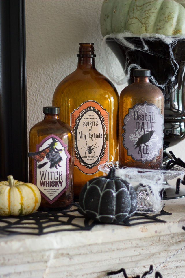 A simple Halloween mantel featuring Martha Stewart decor. #12MonthsofMartha http://designimprovised.com