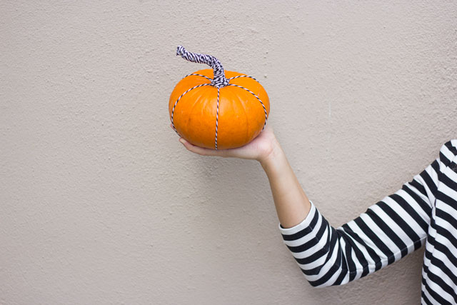 Pumpkin decorating ideas - wrap the stem in baker's twine for a modern look! http://designimprovised.com