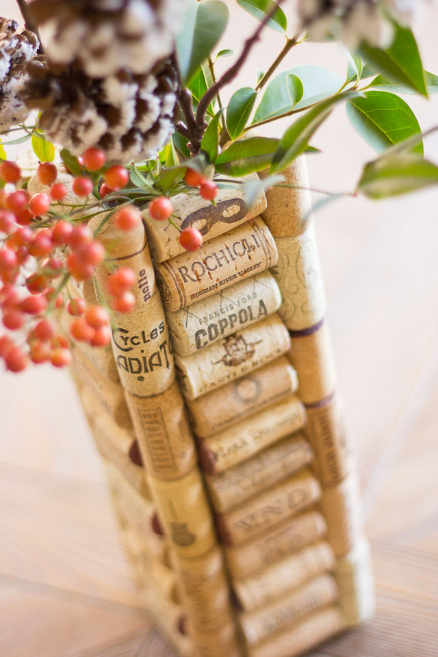 Wine cork vases - the perfect use for all those corks you've been saving! These make great gifts || http://www.designimprovised.com