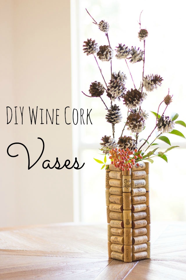 Wine cork vases - the perfect use for all those corks you've been saving! These make great gifts || http://www.designimprovised.com