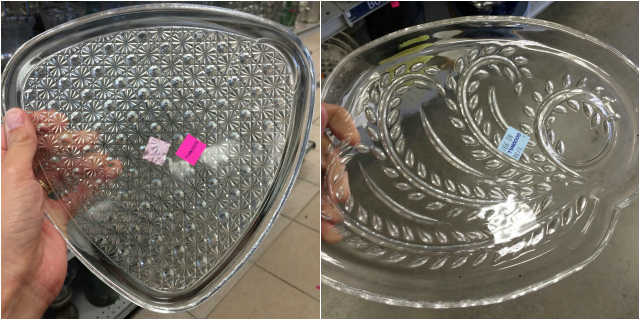 Give retro thrift store dishes a modern makeover with metallic paint! || www.designimprovised.com