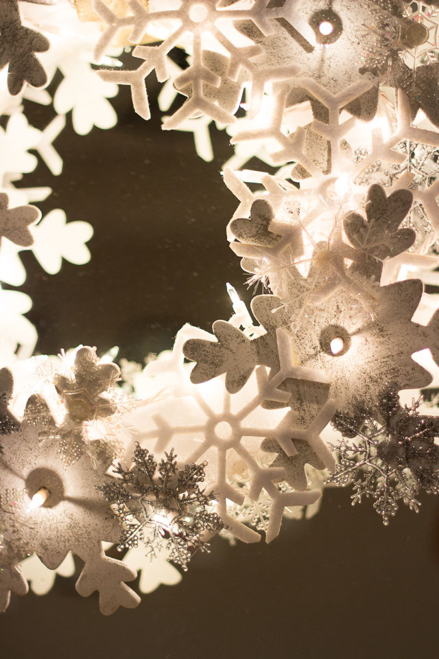 Dollar store snowflake wreath