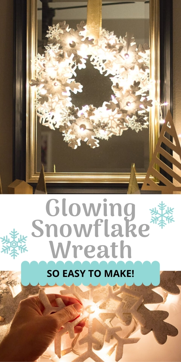 DIY Glowing Snowflake Wreath