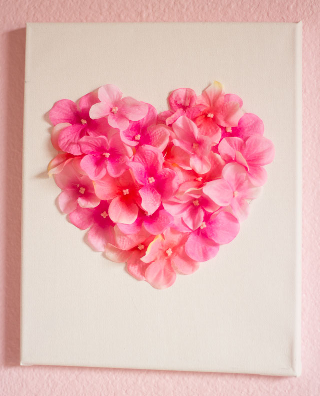 Raid your craft supplies to make this heart art for Valentine's Day or year-round! || http://www.designimprovised.com