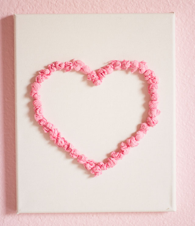 Valentine S Day Diy Canvas Heart Art Design Improvised