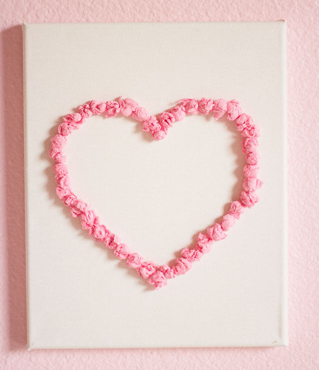 Raid your craft supplies to make this heart art for Valentine's Day or year-round! || http://www.designimprovised.com